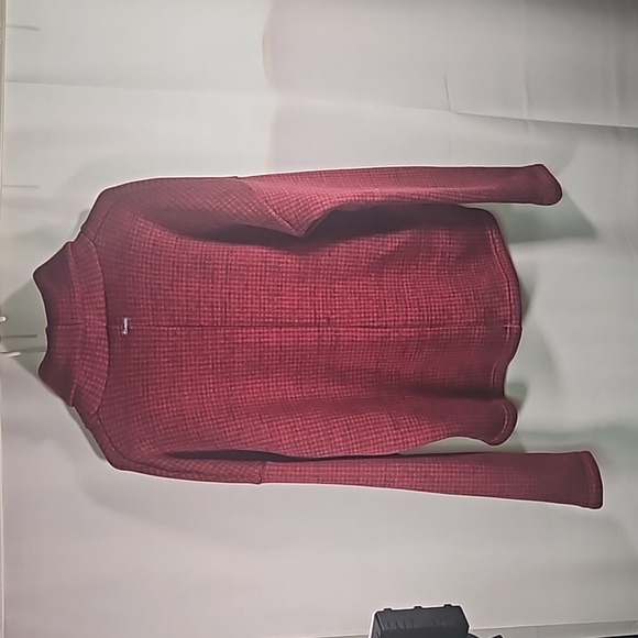 Columbia Extra-Thick Red a d Purple Cowl-Neck Sweatshirt Sz L - Picture 6 of 7